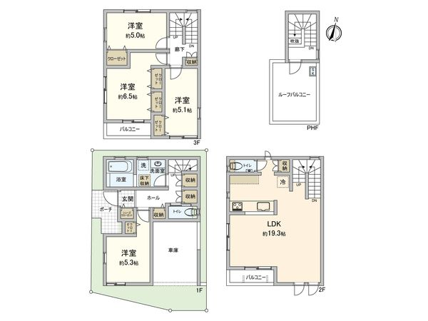 川崎区小田1丁目 新築戸建 2号棟 間取図(平面図)