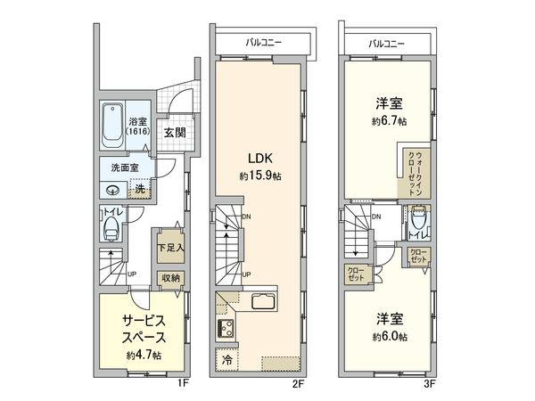 川崎区観音1丁目(新築戸建)A号棟 間取図(平面図) 川崎区観音1丁目(新築戸建)A号棟 間取図(平面図)