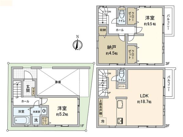 川崎区池上新町3丁目(戸建) 間取図(平面図) 川崎区池上新町3丁目(戸建) 間取図(平面図)