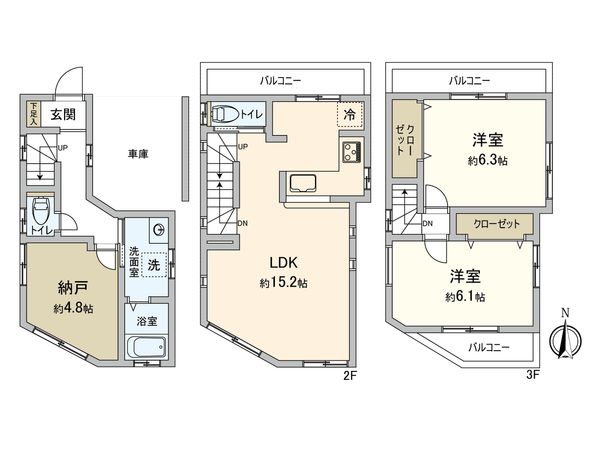 鶴見区矢向1丁目(戸建) 間取図(平面図) 鶴見区矢向1丁目(戸建) 間取図(平面図)
