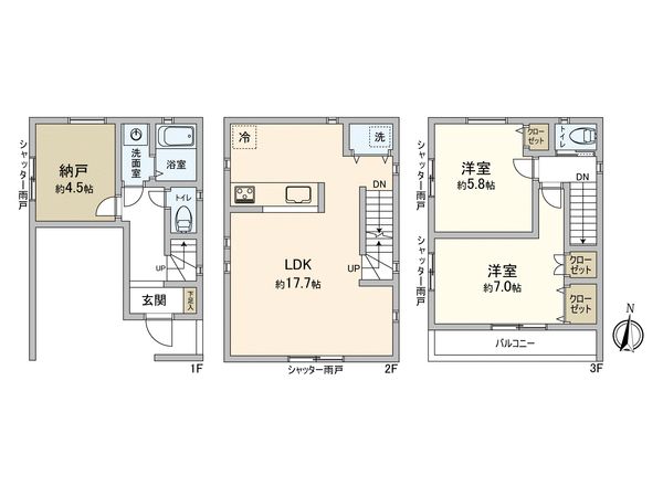 川崎区藤崎4丁目(新築戸建)C号棟 間取図(平面図) 川崎区藤崎4丁目(新築戸建)C号棟 間取図(平面図)
