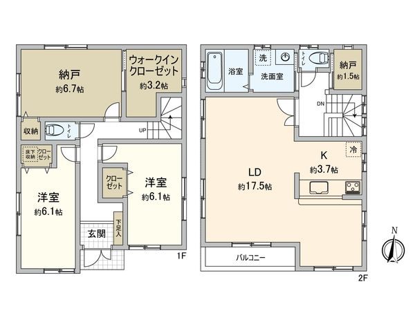 鶴見区東寺尾中台(戸建) 間取図(平面図) 鶴見区東寺尾中台(戸建) 間取図(平面図)