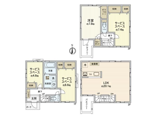 川崎区大島5丁目(新築戸建)2号棟 間取図(平面図) 川崎区大島5丁目(新築戸建)2号棟 間取図(平面図)