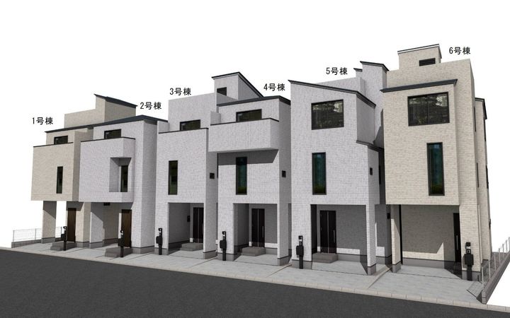 川崎区中瀬2丁目(新築戸建5号棟) 外観パース図 川崎区中瀬2丁目(新築戸建5号棟) 外観パース図