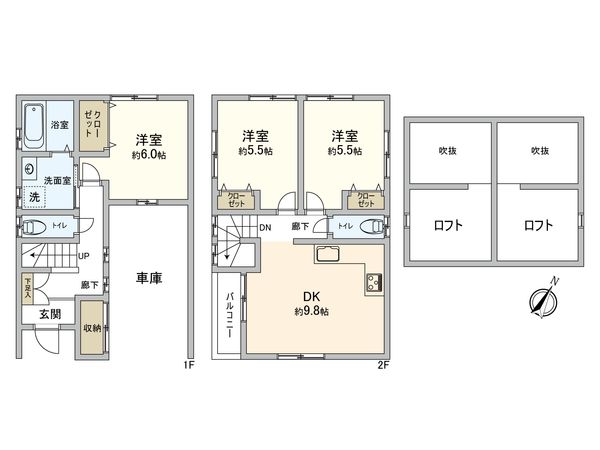 川崎区浜町2丁目(戸建) 間取図(平面図) 川崎区浜町2丁目(戸建) 間取図(平面図)