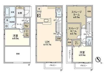 幸区戸手4丁目(新築戸建6号棟) 間取図(平面図)