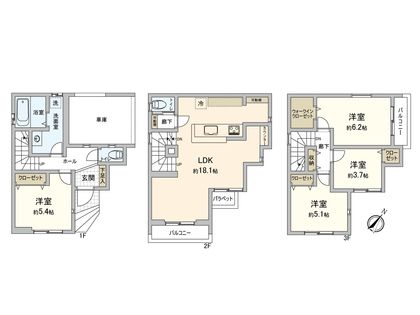 幸区戸手4丁目(新築戸建7号棟) 間取図(平面図)