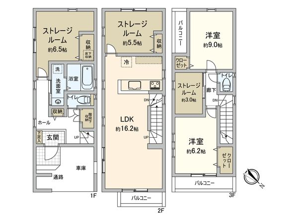 幸区戸手4丁目(新築戸建9号棟) 間取図(平面図) 幸区戸手4丁目(新築戸建9号棟) 間取図(平面図)