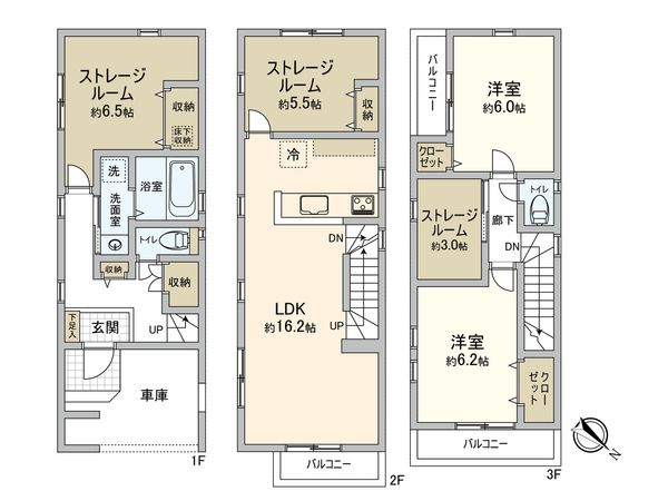 幸区戸手4丁目(新築戸建9号棟) 間取図(平面図) 幸区戸手4丁目(新築戸建9号棟) 間取図(平面図)