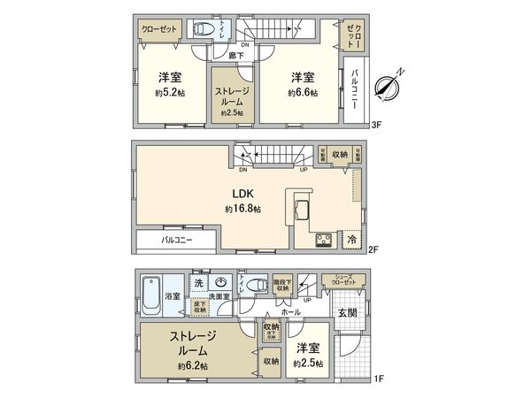 幸区戸手4丁目(新築戸建10号棟) 間取図(平面図) 幸区戸手4丁目(新築戸建10号棟) 間取図(平面図)