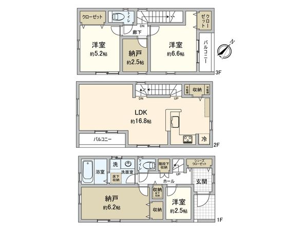 幸区戸手4丁目(新築戸建10号棟) 間取図(平面図) 幸区戸手4丁目(新築戸建10号棟) 間取図(平面図)