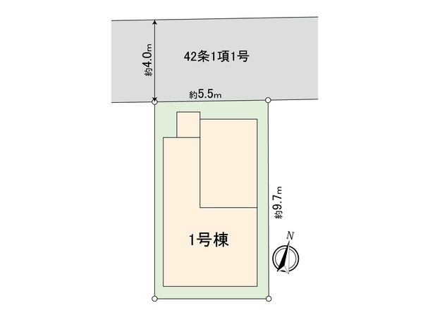 川崎区中瀬2丁目 新築戸建1号棟 区画図 川崎区中瀬2丁目 新築戸建1号棟 区画図