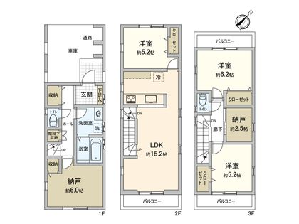 幸区戸手4丁目 新築戸建4号棟 間取図(平面図)