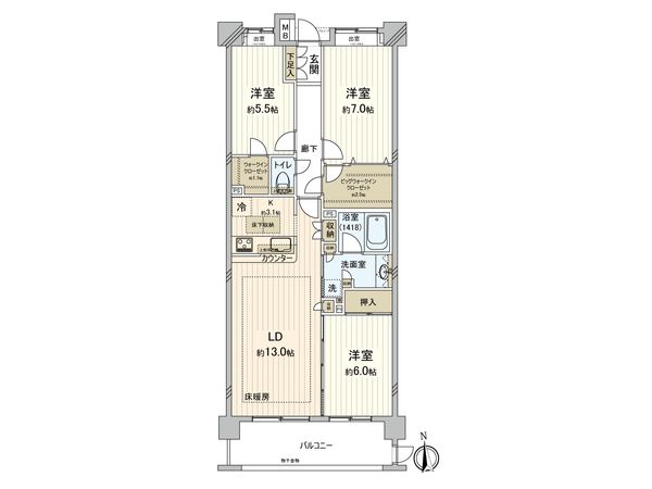 クレストグランディオ横浜 ブライトコート 間取図(平面図)