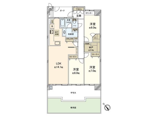 ジェイパーク川崎コンフィール 間取図(平面図)