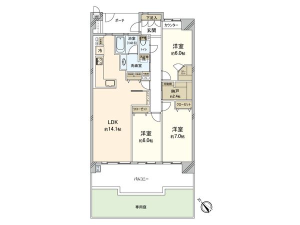 ジェイパーク川崎コンフィール 間取図(平面図)