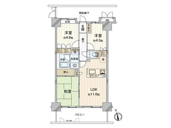 アエリア川崎 間取図(平面図)