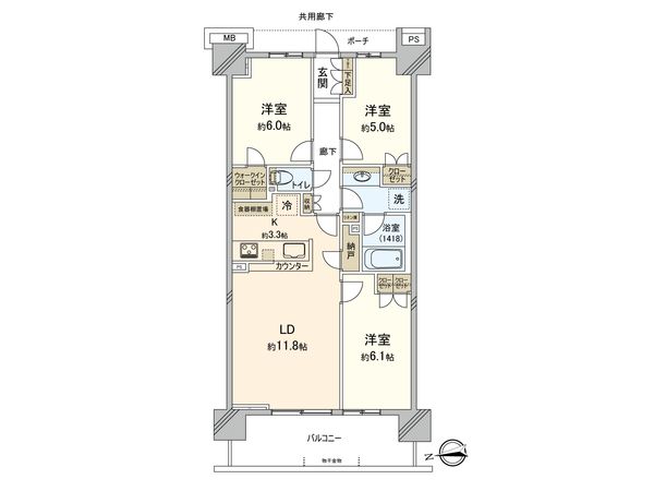 パークホームズ横濱東寺尾マークヒルズ 間取図(平面図)