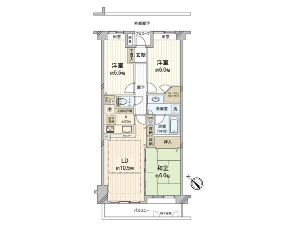 コスモ大師公園南 間取図(平面図) コスモ大師公園南 間取図(平面図)