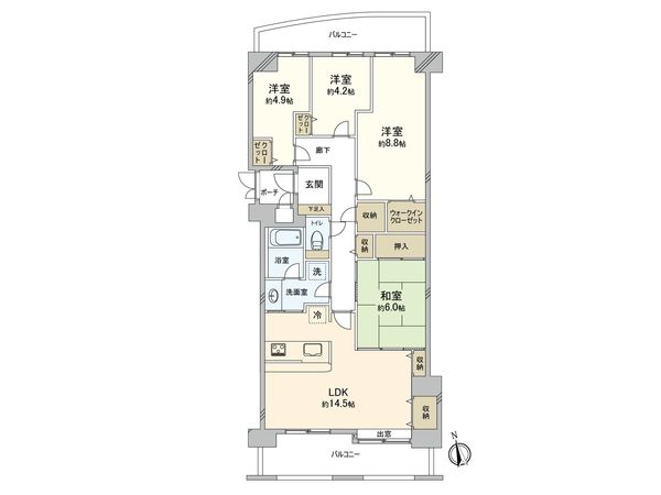 ジェネシティ(南棟) 間取図(平面図) ジェネシティ(南棟) 間取図(平面図)
