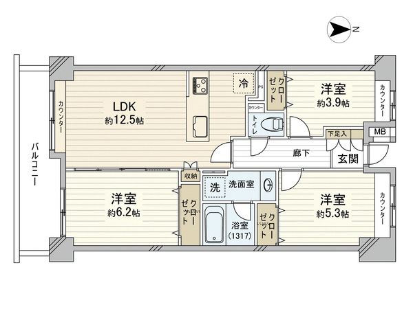 ヴェル・コート川崎 間取図(平面図)