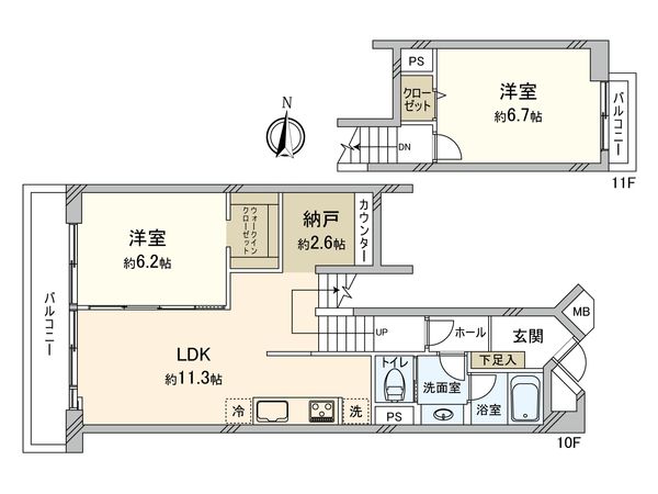川崎河原町分譲共同ビル(西棟15号棟) 間取図(平面図) 川崎河原町分譲共同ビル(西棟15号棟) 間取図(平面図)