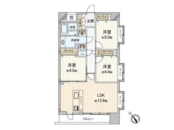 クレストフォルム横浜関内 間取図(平面図) クレストフォルム横浜関内 間取図(平面図)