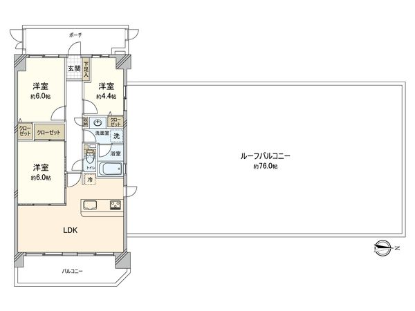 クリオ川崎6番館 間取図(平面図) クリオ川崎6番館 間取図(平面図)