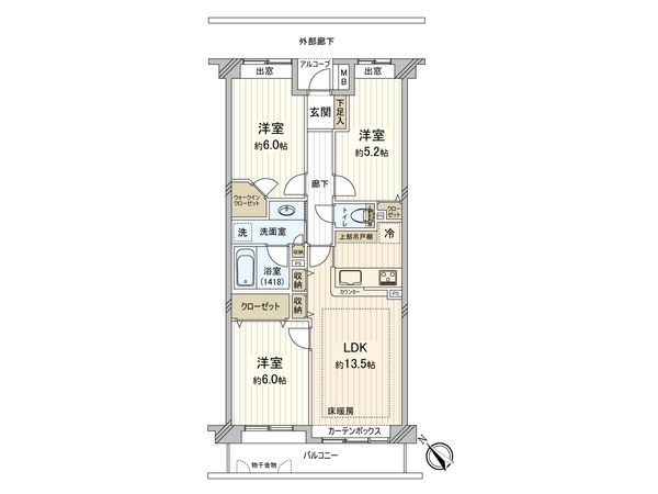 コスモ大師公園南 間取図(平面図)