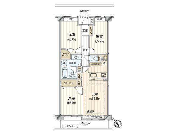 コスモ大師公園南 間取図(平面図) コスモ大師公園南 間取図(平面図)