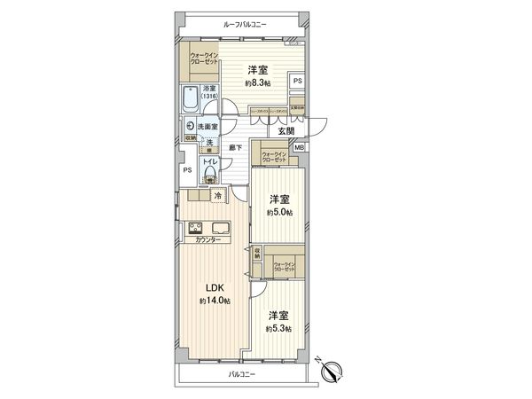 ラビエ川崎 弐番館 間取図(平面図) ラビエ川崎 弐番館 間取図(平面図)