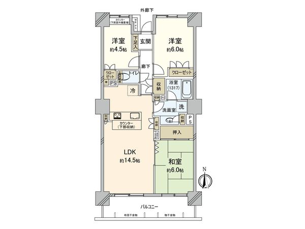 ヴィルクレール川崎タワー 間取図(平面図)