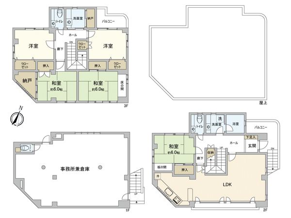 伊勢町一棟売りマンション(店舗付住宅) 間取図(平面図) 間取図(平面図)