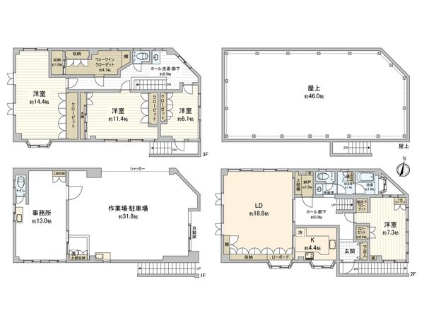 川崎区浜町2丁目 戸建 間取図(平面図)