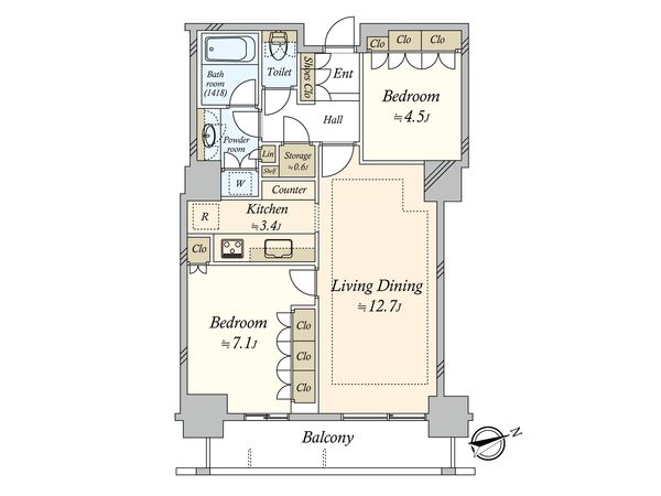 パークタワー芝浦ベイワードオーシャンウイング 間取図(平面図)