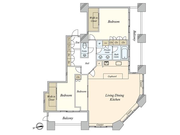 芝浦アイランドケープタワー 間取図(平面図)