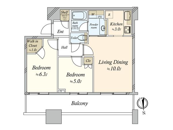 クレストプライムタワー芝 間取図(平面図)