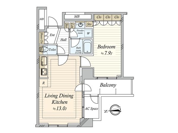 スカイグランデ汐留 間取図(平面図) 間取図(平面図)