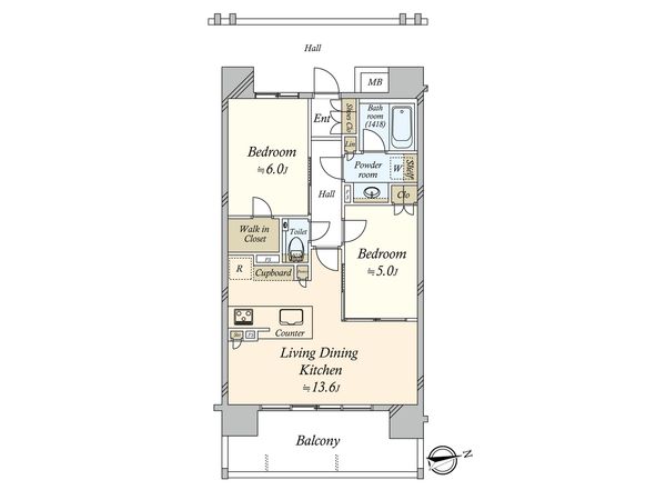 リストレジデンス芝浦 間取図(平面図)