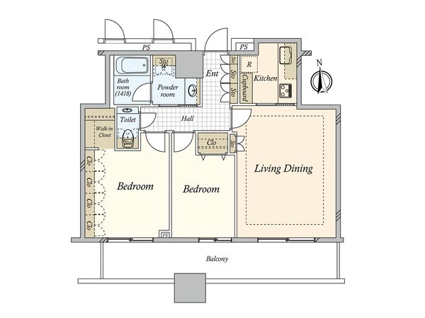 クレストプライムタワー芝 間取図(平面図)