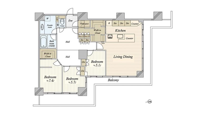 W Comfort Towers EAST 間取図(平面図)
