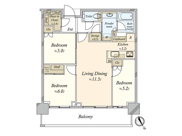 GLOBAL FRONT TOWER 間取図(平面図) 間取図(平面図)