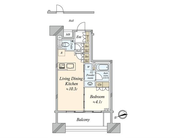 ルフォンリブレ浜松町キャナルマークス 間取図(平面図)