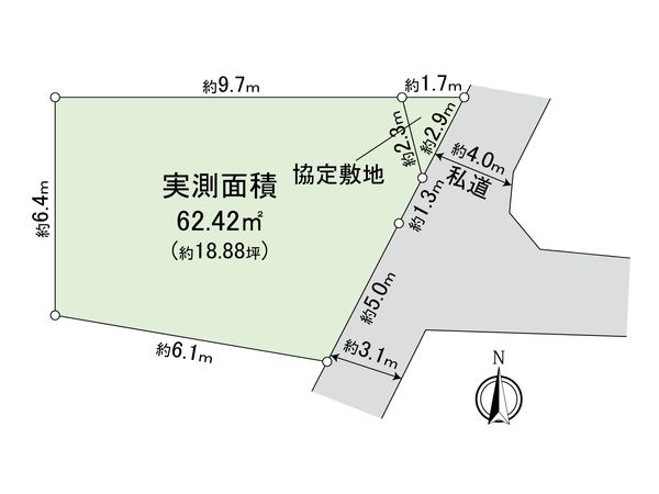 荒川区西尾久4丁目売地【区画2】 区画図