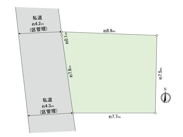 荒川区東尾久4丁目 土地 区画図 荒川区東尾久4丁目 土地 区画図