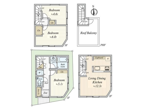足立区足立3丁目 新築戸建 間取図(平面図) 間取図(平面図)
