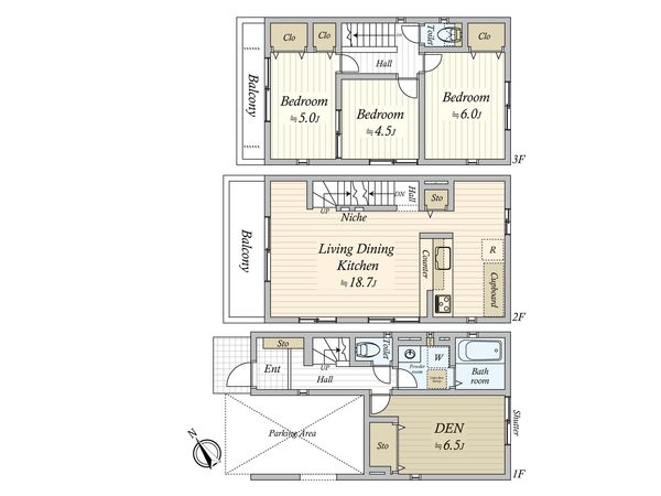 北区堀船3丁目 戸建 間取図(平面図)