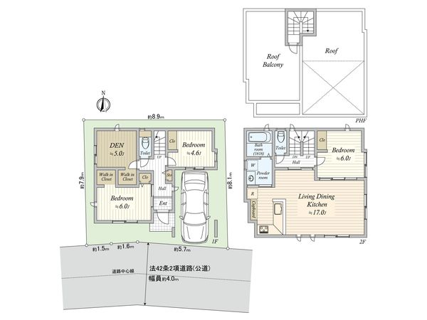 荒川区西日暮里1丁目 借地権付新築戸建 間取図(平面図)