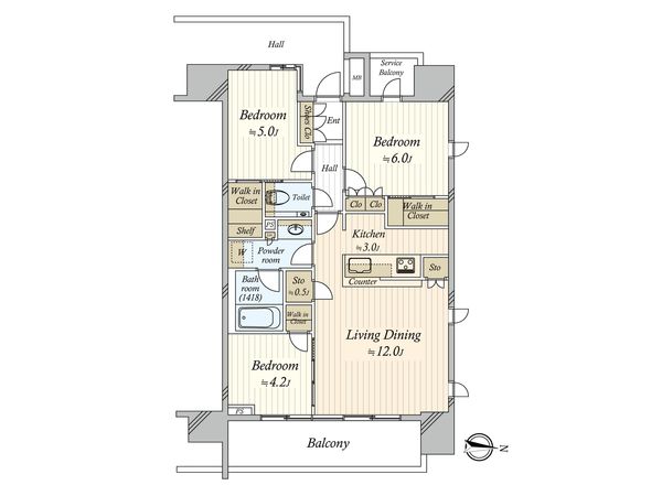 クレヴィア日暮里THE PLACE 間取図(平面図) 間取図(平面図)