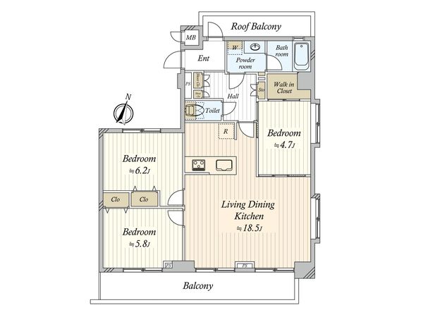 ライオンズマンション東日暮里第2 間取図(平面図)